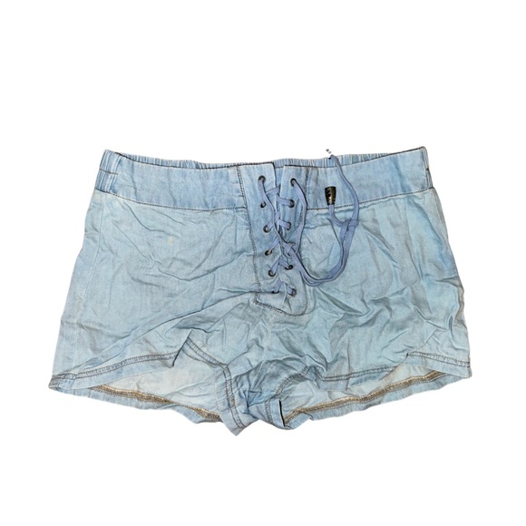 Blue lace up shorts - Picture 1 of 3